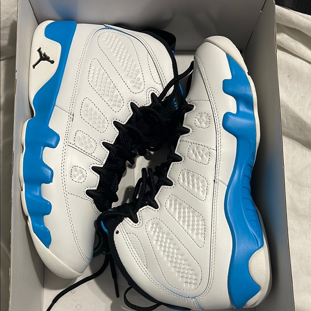 Air Jordan 9 Retro Kids White and Blue Sneakers